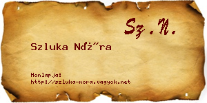 Szluka Nóra névjegykártya