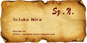 Szluka Nóra névjegykártya