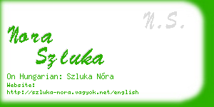 nora szluka business card