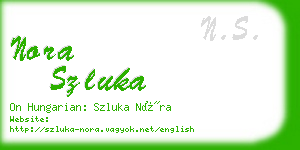 nora szluka business card